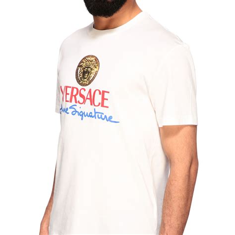 versace t shirt girocollo bianco ottico|VERSACE T.